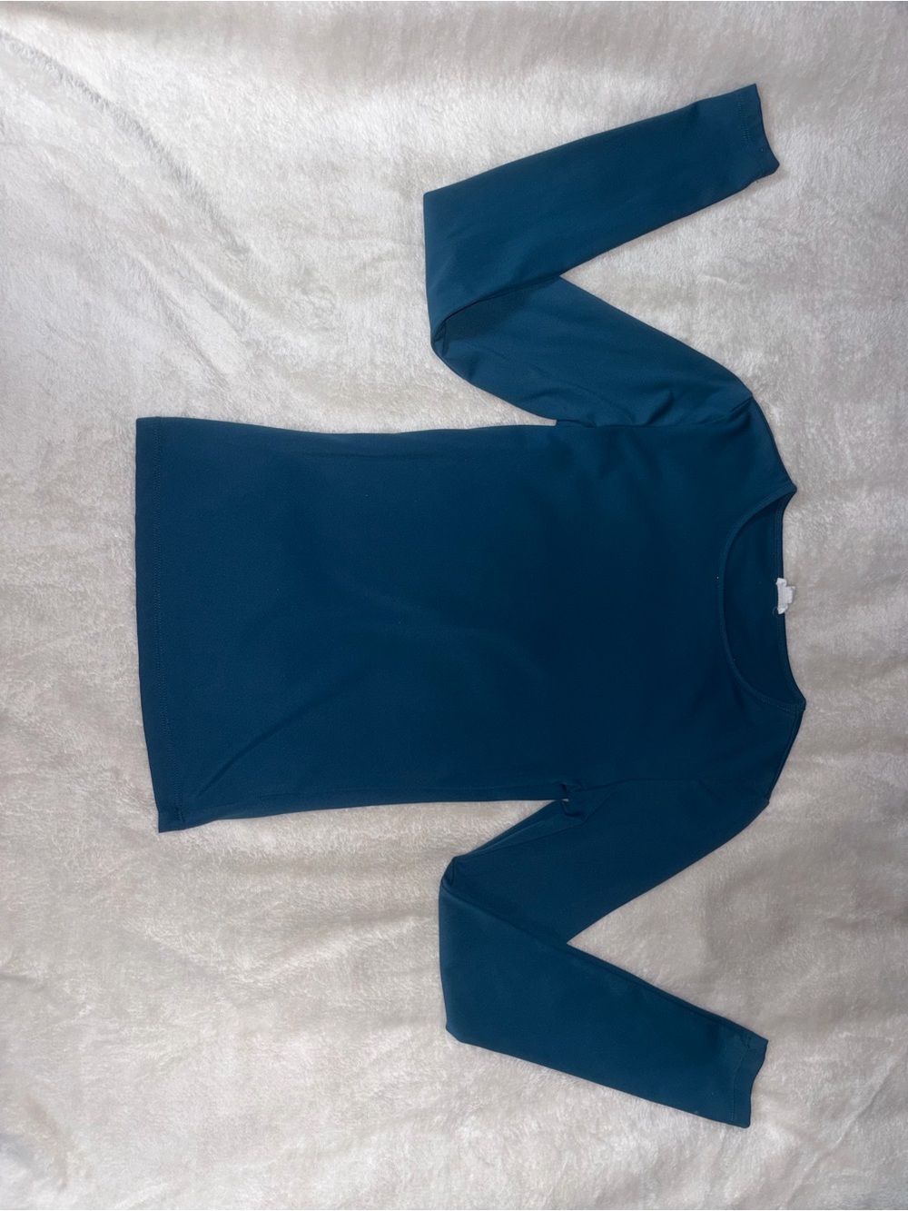Garage Teal Long Sleeve Crew Neck Top